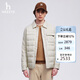 哈吉斯（HAZZYS）男裝 外套翻領(lǐng)輕薄鵝絨羽絨服男ASFZU0BDU44 淺米色LI 180/100A50