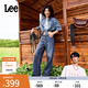 Lee【張凌赫代言】涼涼褲25新品429中腰直腳天絲中藍色女牛仔褲潮 中藍色 27