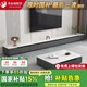 鳳梟加厚巖板電視柜家用客廳電視柜落地現(xiàn)代簡(jiǎn)約電視柜茶幾組合套裝 灰柜+雪山白巖板 2.95米電視柜+1.3米茶幾