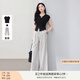 香影條紋直筒闊腿褲女2025夏季新款梨形身材遮胯高腰寬松休閑長(zhǎng)褲 套裝 T恤+休閑褲 S 155/80A/85-95斤