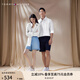 TOMMY HILFIGER【休閑純棉】春夏季男女商務(wù)正裝通勤條紋純色長(zhǎng)袖襯衣襯衫外套 【條紋繡標(biāo)襯衫】-深灰白條紋7I3 L （推薦：150-165斤）