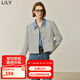 LILY秋新款女裝時尚小香風(fēng)復(fù)古條紋都市通勤款短外套小個子女 603本白 M