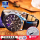 卡西歐（CASIO）商務(wù)休閑皮帶鋼帶手表男日韓腕表防水石英男士手表送男友新年禮物 EFB-530L-2A藍(lán)寶石鏡面