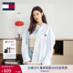 TOMMY JEANS【純棉牛津紡】25春夏女裝學(xué)院風(fēng)寬松落肩挺括襯衫外套20289 淺藍(lán)白條紋色0A7 S