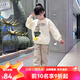 迪士尼（Disney）女童套裝春秋冬季加絨冬裝打底衫上衣褲子兒童衣服小女孩衛(wèi)衣童裝 杏色春秋 130 cm