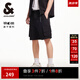 杰克·瓊斯（JACK&JONES）男裝25年速干工裝短褲男士夏季外穿潮流寬松五分褲沙灘短褲大褲衩 E40黑色 S (170)