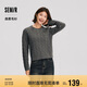 森馬（Semir）森柔毛衫|毛衣女絞花溫柔寬松2024冬圓領(lǐng)刺繡套頭衫109724107002