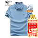 七匹狼短袖T恤男夏季5A抗菌休閑凈色冰絲涼感翻領(lǐng)Polo打底衫男裝商務(wù)短t 113淺藍(lán)色-升級版 XL 175/92A