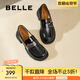 百麗（Belle）時(shí)尚飾扣樂(lè)福鞋女平跟通勤單鞋B7X1DAA5 黑色 38 (240mm)