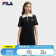 FILA 斐樂官方【楊冪同款】女編織連衣裙2025夏時尚休閑修身POLO裙子