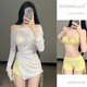 莫代爾泳衣女純欲性感比基尼三件套防曬星星罩衫聚攏顯瘦25新品溫泉泳裝