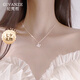紀(jì)梵哲輕奢四葉草項(xiàng)鏈女士吊墜手鏈?zhǔn)罪椘呦η槿斯?jié)生日禮物送女朋友老婆 白金色浪漫四葉草項(xiàng)鏈 禮盒裝