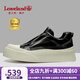 楓葉（leaveland）男鞋新品復(fù)古時(shí)尚一腳蹬懶人鞋男韓版頭層牛皮舒適厚底增高板鞋男 黑色（皮鞋碼） 43 (265mm)