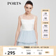 PORTS寶姿春季女裝新品吊帶連衣裙撞色拼接SV8D026QWB005 米白 M (6)