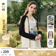 兩三事梵高設(shè)計(jì)感長(zhǎng)袖t恤女2025春季新款女裝拼接連帽上衣寬松春風(fēng)覓香 杏色 S
