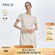 PRICH圓領(lǐng)收腰復(fù)古小香風(fēng)連衣裙2024夏季新款極簡(jiǎn)短袖短裙秋季穿搭女套 象牙白色 M 165