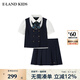 E·LAND KIDS藤校少女童裝女童套裝25年夏季新品蝴蝶結(jié)襯衫短裙 Navy藏青色/59 165/M 均碼