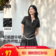 森馬（Semir）套裝女短款假兩件上衣松緊腰傘裙2025夏季時尚兩件套107425117002