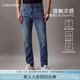 Calvin KleinJeans【涼感】春夏男復(fù)古ck貓須磨白洗水楔形錐形牛仔褲J326343