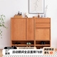 蕓陌 實(shí)木鞋柜 北歐小戶(hù)型櫻桃木原木多功能透氣門(mén)廳柜家用儲物柜 FAS北美櫻桃木(雙開(kāi)門(mén))73.5*35*102 整裝