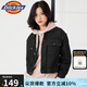 dickies外套字母印花新復(fù)古回潮牛仔夾克 女式短款時(shí)尚休閑薄外套 10142 牛仔黑(梭織) S