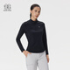 KOLON SPORT/可隆戶(hù)外休閑衣 女子收腰小立領(lǐng)半拉鏈長(cháng)袖T恤 LKZT5WNO02-BK 黑色 M 165/88A