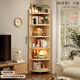耐家（Naijia）實(shí)木轉角書(shū)架置物架墻角柜客廳三角柜落地拐角墻邊柜扇形收納書(shū)柜 【加厚15mm】六層40*40*180cm 【進(jìn)口無(wú)漆松木】