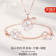 Grace Girl原創(chuàng)四葉草白貝母手鏈女士玫瑰金飾品七夕情人節(jié)生日禮物送女友