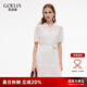 歌莉婭天絲連衣裙女夏季穿搭2025新款荷葉邊裙子1E5R4K830 07W米色 XS