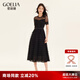 歌莉婭新年紅品連衣裙女氣質(zhì)蛋糕裙a字網(wǎng)紗長(zhǎng)裙高級(jí)感小黑裙194K4BBI0 B00黑色 F