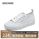 斯凱奇（Skechers）女鞋厚底增高帆布鞋透氣一腳蹬時(shí)尚簡約百搭休閑鞋114391