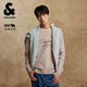 杰克·瓊斯（JACK&JONES）男裝秋冬季針織衫男士薄款毛衣絨感字母長(cháng)袖套頭羊毛打底衫 C45沙色 M （175）