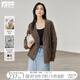 對(duì)白綿羊毛混紡復(fù)古麻花毛衣開衫女2025春新款軟糯慵懶感針織外套 淺駝色 L