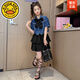 G.DUCK HELLO女童套裝裙子夏裝2025新款牛仔兒童裝夏季連衣裙女大童洋氣公主裙 圖片色 120 cm