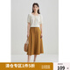 獨束大碼女裝簡約兩穿亞麻針織衫女百搭短款上衣T恤2024夏季新款 白色 XL (尺碼：3)