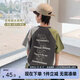 左西男童短袖t恤兒童2025新款夏季棉感半袖男孩大童打底上衣 灰色 160