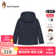 暇步士（Hush Puppies）【學院風】童裝兒童女大童冬季簡約大方經(jīng)典收腰厚風衣 藏藍 160