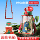 班尼兔兒童水杯夏季幼兒園寶寶吸管杯大人直飲ppsu水壺學(xué)生上學(xué)運動(dòng) 吸嘴】紅恐龍+背帶杯套/PPSU