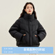 樂町短款面包羽絨服女20泡芙感超柔可脫卸帽保暖外套 黑色（現(xiàn)貨） S