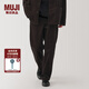 無印良品（MUJI）男式 木棉混 燈芯絨寬版褲 男士長褲子 美拉德秋季 深棕色 S (165/72A)