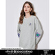 初語花朵刺繡假兩件衛(wèi)衣女2024秋季新款寬松抓絨保暖高級(jí)灰色上衣 灰色 L
