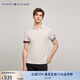 TOMMY HILFIGER【透氣舒適】夏季男裝珠地網(wǎng)眼撞色袖口修身短袖POLO衫JA239 米白色AWD M （推薦：130-140斤）