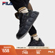 FILA 斐樂官方男鞋可頌面包鞋復古老爹鞋2024秋新款輕便舒適運動鞋 黑/影黑灰-BC 41