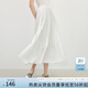 范思藍(lán)恩白色百褶半身裙女2025夏裝新款垂順顯瘦慵懶感松緊腰裙子 白色 M