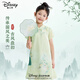 迪士尼（Disney）迪士尼女童連衣裙夏季薄款國風(fēng)漢服甜美可愛(ài)中國風(fēng)女孩古裝旗袍 【國畫(huà)盤(pán)扣連衣裙】純色綠 150 150cm