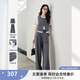 梵希蔓花灰色老錢(qián)風(fēng)通勤套裝女2025夏季新款無(wú)袖馬甲闊腿褲兩件套 M9762 花灰色 M