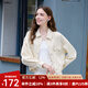百圖betu女裝2025秋季新款短外套潮流純棉百搭牛仔外套上衣女2507T32 杏色 L