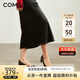 康莉（COMELY）[時裝周同款]方扣單鞋女春季粗跟氣質漆皮通勤高跟鞋 黑色 39 