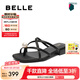 百麗（Belle）鐘楚曦同款珠珠女孩1.0新中式?jīng)鲂疀鲂珺1887BL4 墨染黑-拖鞋2.0 38 (240mm)