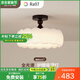 蒂凡尼亞法式奶油風(fēng)臥室吸頂燈侘寂風(fēng)中古風(fēng)輕奢護(hù)眼主臥吊燈護(hù)眼房間燈具 52CM吸頂款_三色LED